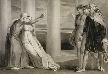 Tiriel Supporting the Dying Myratana and Cursing his Sons, 1786-89